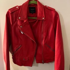 Zara Faux Red Leather Jacket